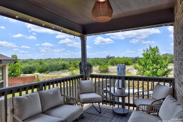 13019 Louberg, San Antonio, TX 78253 - wooden deck with an outdoor hangout area and a wooded view