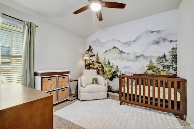 13019 Louberg, San Antonio, TX 78253 - bedroom with lofted ceiling, ceiling fan, carpet, and an office area