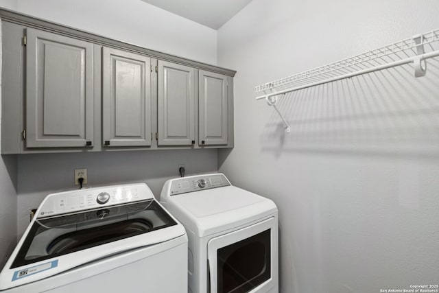 2723 Sierra Salinas, San Antonio, TX 78259 - laundry area featuring cabinet space and washer and clothes dryer