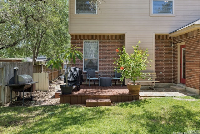 2723 Sierra Salinas, San Antonio, TX 78259 - view of patio / terrace with a grill, a deck, and entry steps