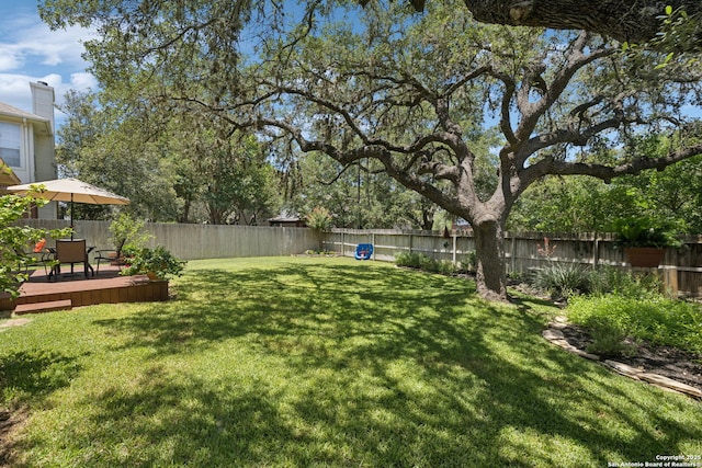 2723 Sierra Salinas, San Antonio, TX 78259 - fenced backyard featuring a deck