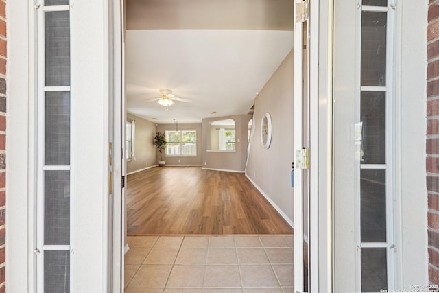 614 Granite Clf, San Antonio, TX 78251 - entrance foyer featuring a ceiling fan and light tile patterned floors