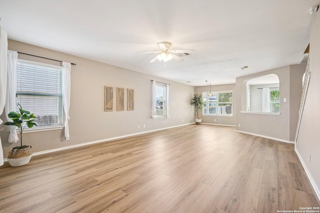 614 Granite Clf, San Antonio, TX 78251 - spare room featuring a ceiling fan and light wood finished floors