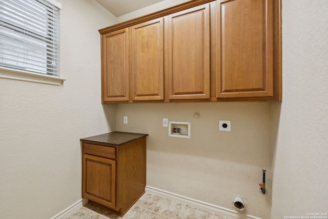 3535 Arroyo Grande, San Antonio, TX 78253 - washroom with gas dryer hookup, electric dryer hookup, hookup for a washing machine, and cabinet space