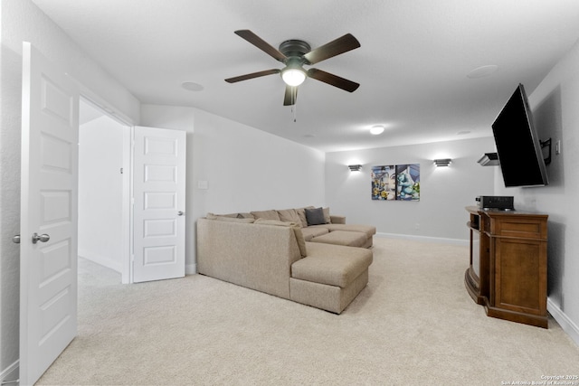 3415 Iron Cyn, Bulverde, TX 78163 - living area with light colored carpet and ceiling fan