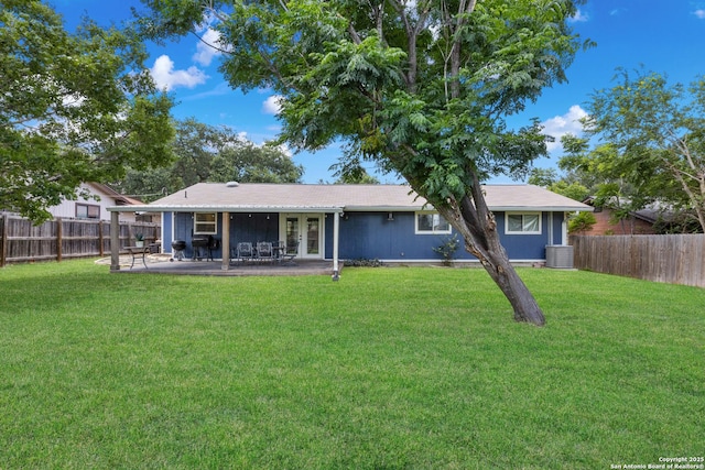 6402 Quiet Frst, San Antonio, TX 78239 - rear view of house featuring french doors, a fenced backyard, and a patio
