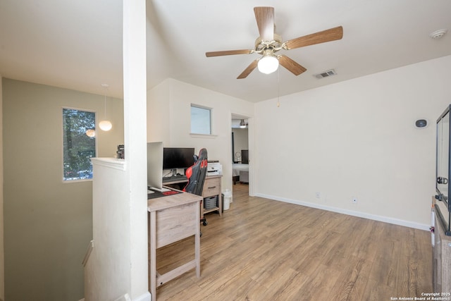 6410 Ruffled Grouse, San Antonio, TX 78233 - office space with light wood-style flooring and a ceiling fan