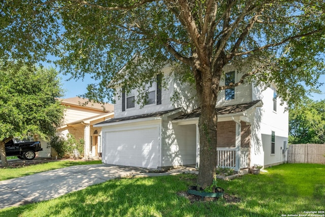 6410 Ruffled Grouse, San Antonio, TX 78233 - traditional-style house featuring a garage, driveway, and covered porch