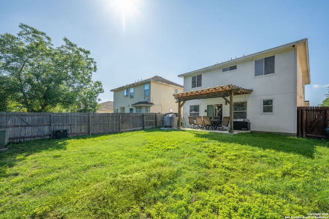 6410 Ruffled Grouse, San Antonio, TX 78233 - back of property with a pergola, a fenced backyard, and a patio area