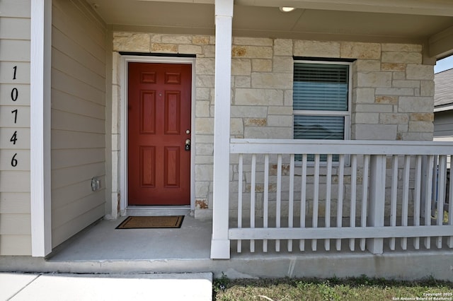 10746 Margarita Loop, Converse, TX 78109 - property entrance with stone siding and covered porch