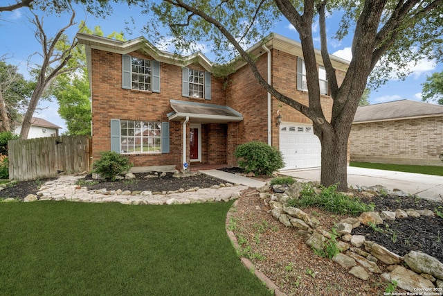 4707 Aspen Vw, San Antonio, TX 78217 - traditional-style home with a garage, concrete driveway, and brick siding