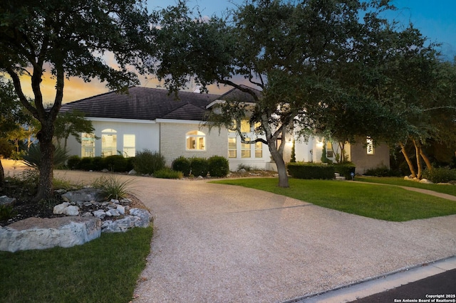 19727 La Sierra Blvd, San Antonio, TX 78256 - ranch-style home with a front lawn, asphalt driveway, and a tiled roof
