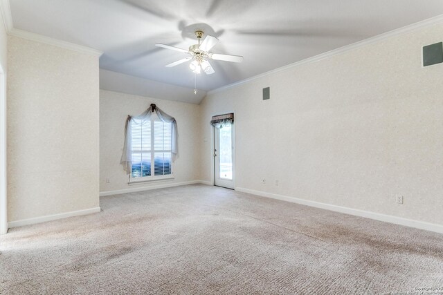 2430 Trace Oak, San Antonio, TX 78232 - carpeted spare room with crown molding and ceiling fan
