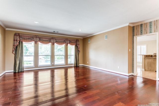 2430 Trace Oak, San Antonio, TX 78232 - unfurnished room with wood finished floors, plenty of natural light, ornamental molding, and recessed lighting
