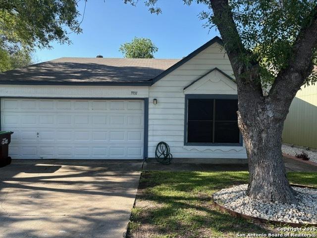 9931 Birch Fld, San Antonio, TX 78245 - ranch-style house with a shingled roof, a garage, and concrete driveway