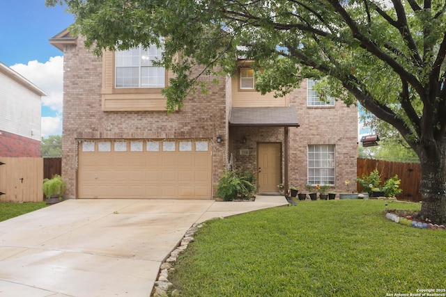 13111 Burgundy Pt, San Antonio, TX 78217 - view of front of property with an attached garage, brick siding, and concrete driveway