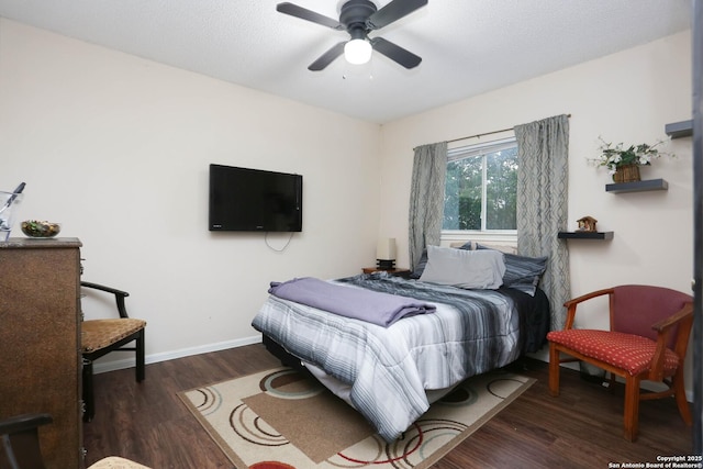 13111 Burgundy Pt, San Antonio, TX 78217 - bedroom with wood finished floors and ceiling fan