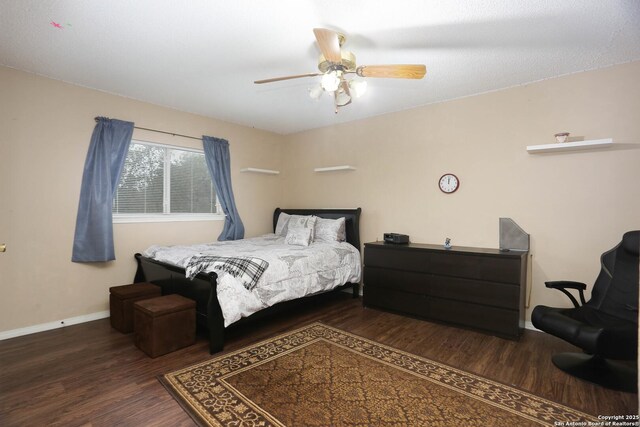 13111 Burgundy Pt, San Antonio, TX 78217 - bedroom featuring wood finished floors and a ceiling fan