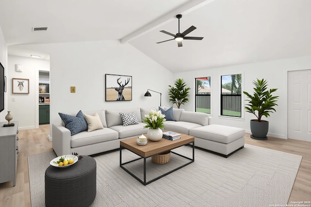 9238 Ridge Wilde, San Antonio, TX 78250 - living room featuring a ceiling fan and light wood-style flooring