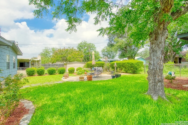 323 Hatcher Ave, San Antonio, TX 78223 - fenced backyard featuring a patio