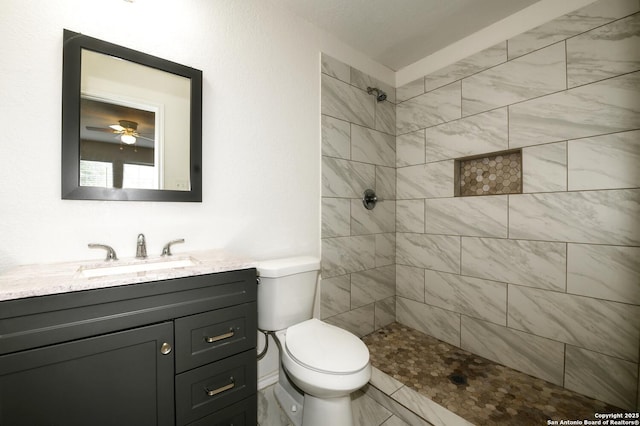 245 Gatewood, Cibolo, TX 78108 - bathroom with a tile shower and vanity