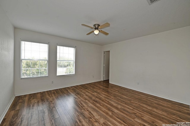 245 Gatewood, Cibolo, TX 78108 - unfurnished room with a ceiling fan and dark wood-type flooring
