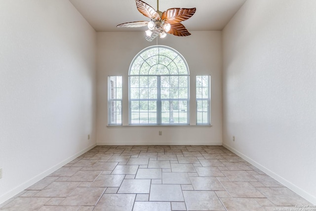 15311 Tamaron Pass, San Antonio, TX 78253 - empty room featuring ceiling fan and light stone finish floors