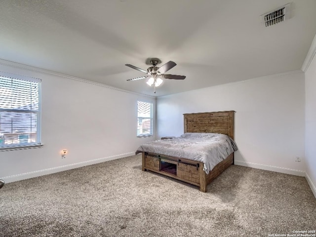 7566 Copper Cv, Converse, TX 78109 - carpeted bedroom featuring crown molding and ceiling fan