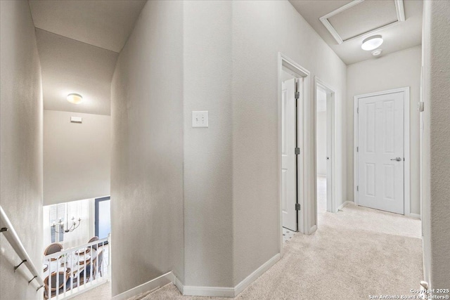 25702 Coleus, San Antonio, TX 78261 - hall with carpet floors and attic access