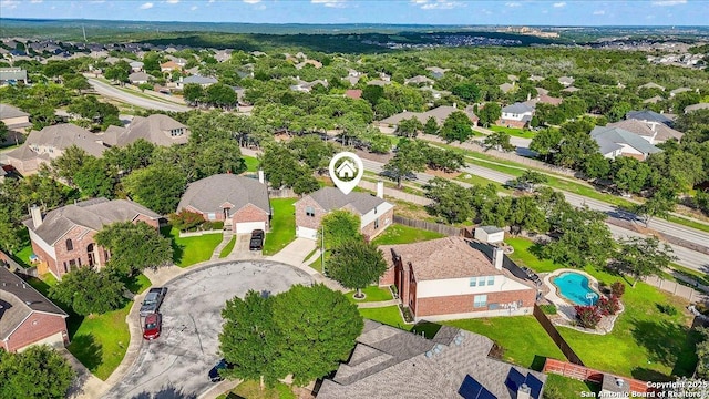 25702 Coleus, San Antonio, TX 78261 - aerial perspective of suburban area with a pool