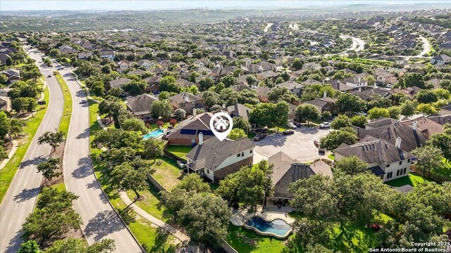 25702 Coleus, San Antonio, TX 78261 - aerial perspective of suburban area featuring a pool