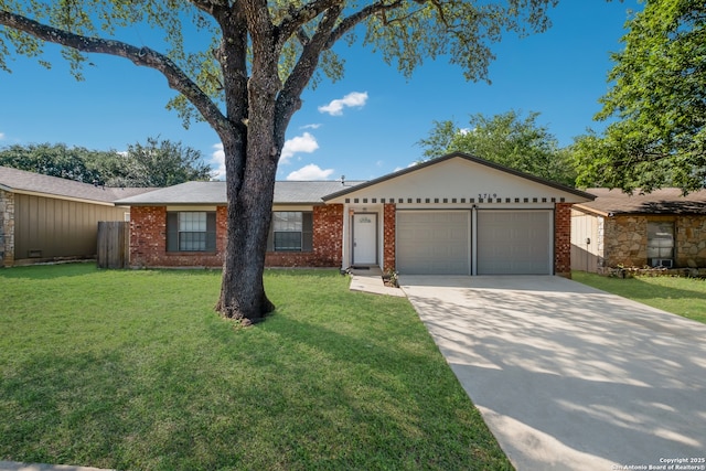 3719 Pipers Rdg, San Antonio, TX 78251 - single story home featuring an attached garage, brick siding, concrete driveway, and a front lawn