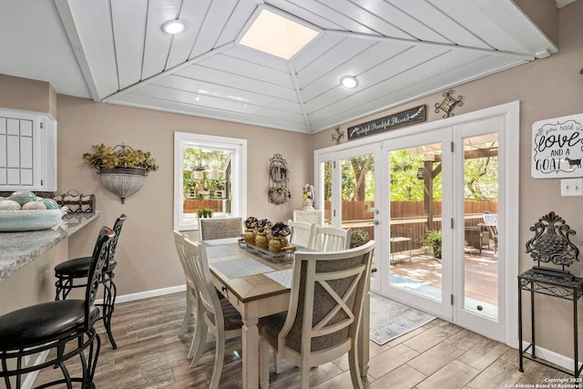 2026 Encino Vista St, San Antonio, TX 78259 - dining space featuring light wood-style flooring, lofted ceiling, and recessed lighting
