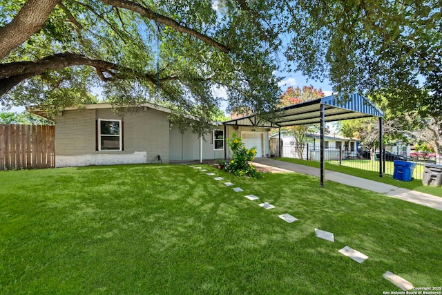 162 Morning Vly, San Antonio, TX 78227 - view of front of home with brick siding, a carport, an attached garage, and driveway