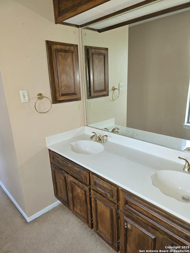 14107 Moss Farm, San Antonio, TX 78231 - bathroom with vanity and baseboards