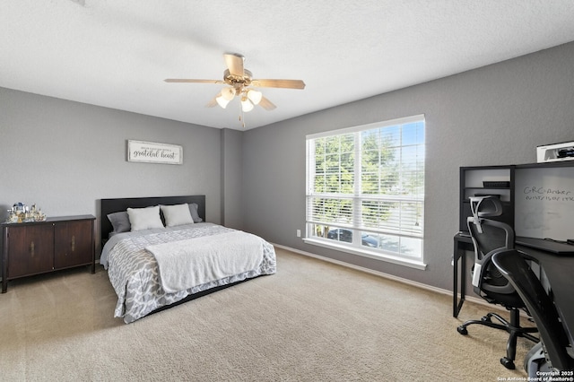 811 Cormorant, San Antonio, TX 78245 - bedroom featuring carpet floors, a desk, and a ceiling fan