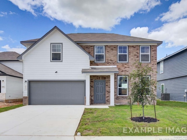 3230 Blantyre, Converse, TX 78109 - traditional-style house featuring a garage, brick siding, a front yard, and concrete driveway