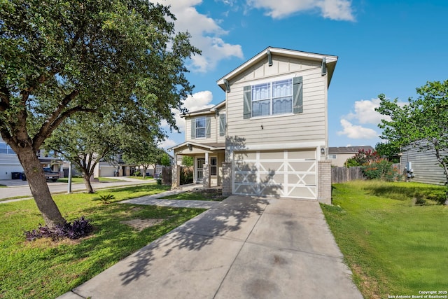 8810 Mesa, San Antonio, TX 78224 - view of front of home featuring a garage, concrete driveway, and brick siding