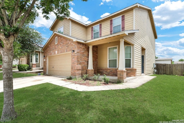 2702 Harvest Crk, San Antonio, TX 78244 - view of front of property with brick siding, concrete driveway, and an attached garage