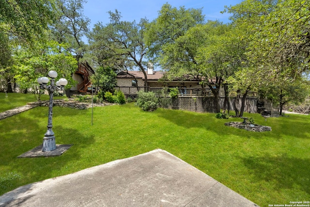 25615 Dull Knife Trl, San Antonio, TX 78255 - view of grassy yard featuring stairway