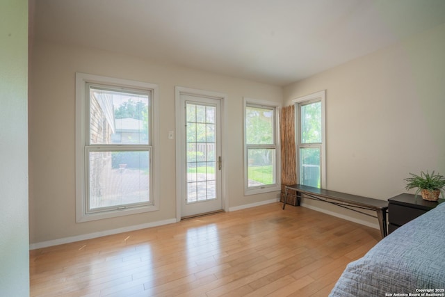 14519 Parksite Woods, San Antonio, TX 78249 - bedroom featuring access to exterior and light wood-style floors