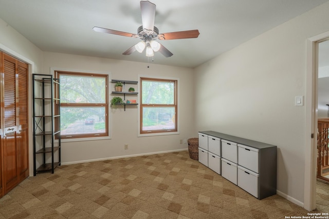 14519 Parksite Woods, San Antonio, TX 78249 - spare room featuring healthy amount of natural light, light colored carpet, and ceiling fan