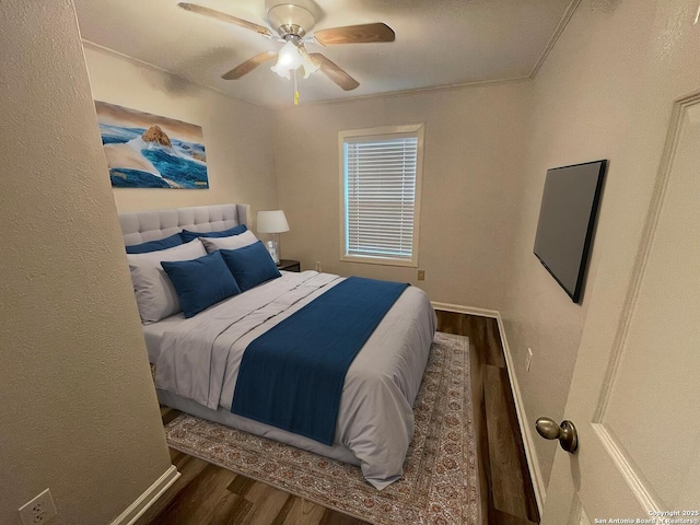 2025 Texas, San Antonio, TX 78228 - bedroom featuring wood finished floors and ceiling fan