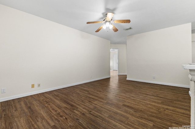 3934 Knollhaven, San Antonio, TX 78247 - empty room featuring ceiling fan and dark wood-style floors