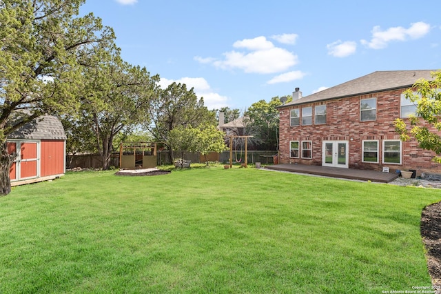 3934 Knollhaven, San Antonio, TX 78247 - fenced backyard featuring french doors and a shed