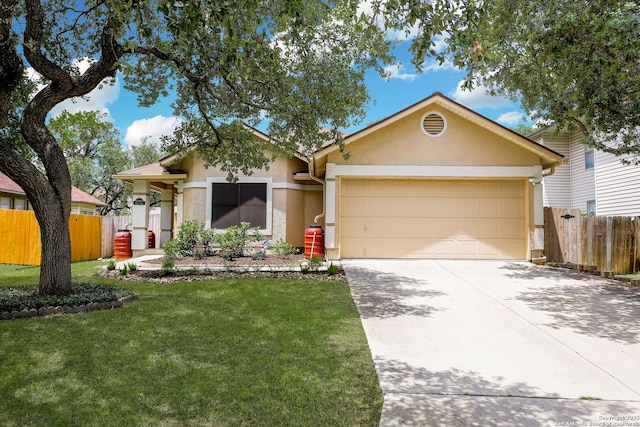 16063 Walnut Crk, San Antonio, TX 78247 - view of front of home with an attached garage, stucco siding, and concrete driveway