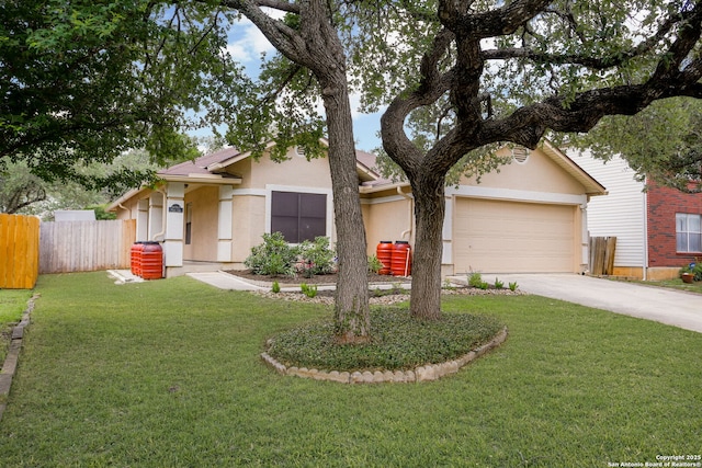 16063 Walnut Crk, San Antonio, TX 78247 - view of front of property with stucco siding, concrete driveway, and an attached garage
