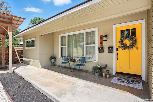 619 Olney Dr, San Antonio, TX 78209 - view of exterior entry with concrete block siding