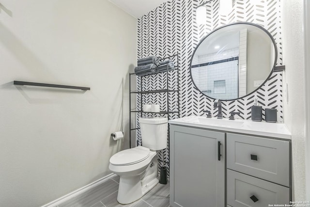 619 Olney Dr, San Antonio, TX 78209 - bathroom with vanity and wallpapered walls