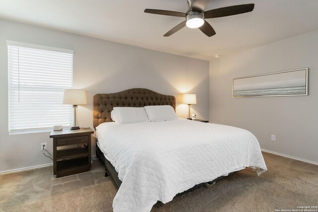 5331 Fair Moon, Bulverde, TX 78163 - carpeted bedroom with multiple windows and a ceiling fan